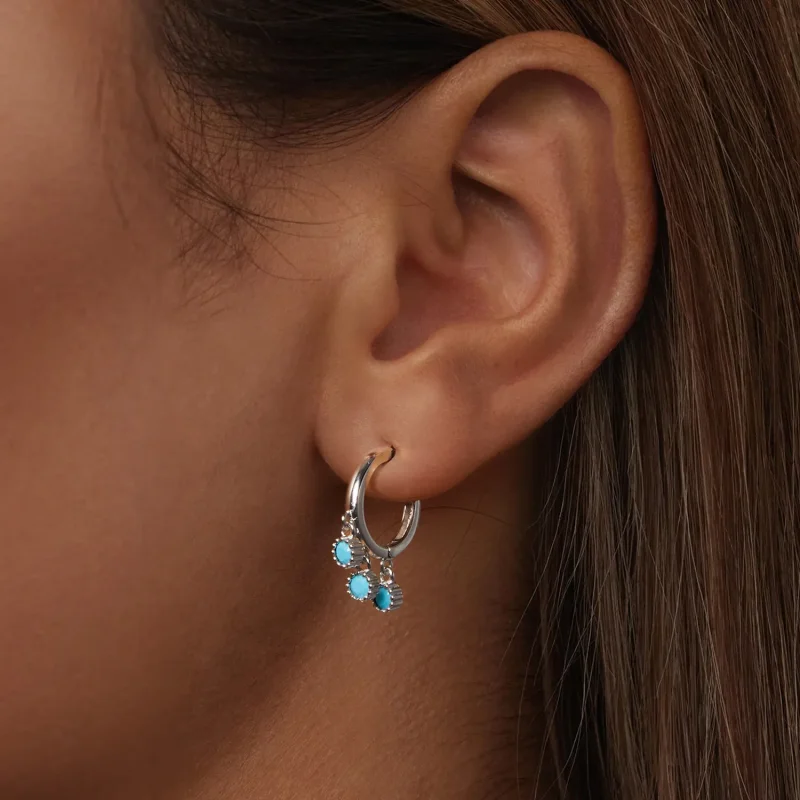 (image for) PANDORA Style Turquoise earrings - BSE1019 - View 6