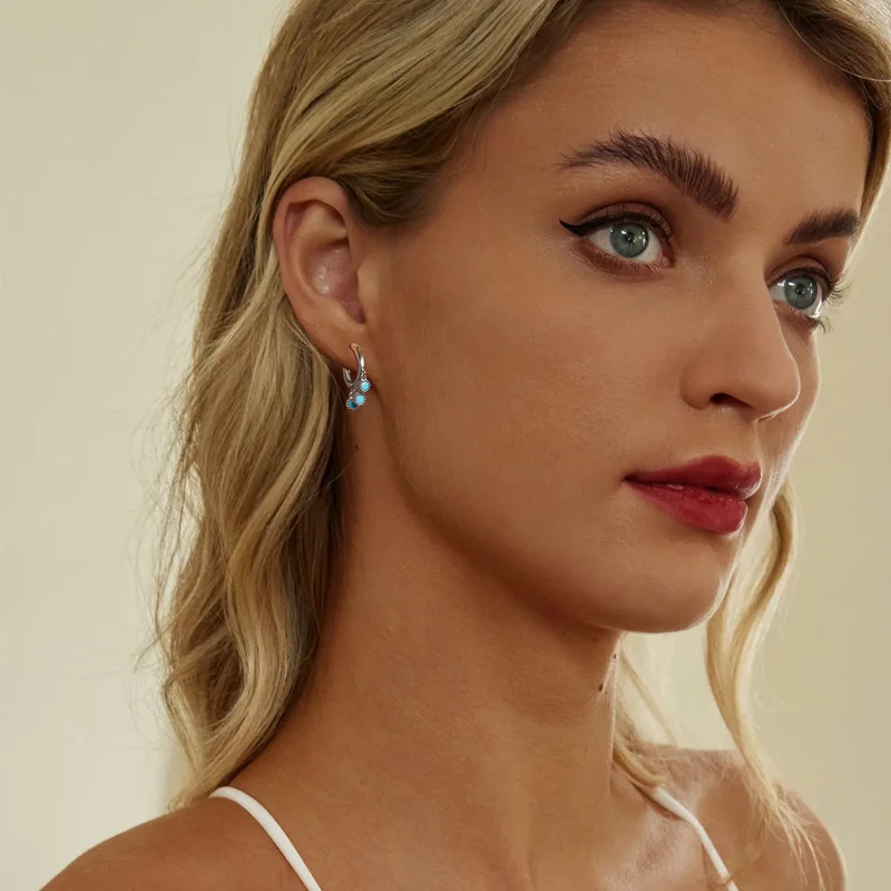 (image for) PANDORA Style Turquoise earrings - BSE1019 - View 8