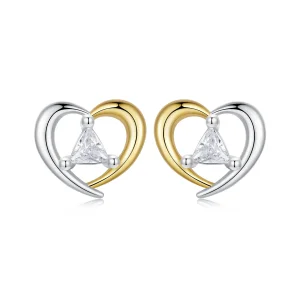 (image for) PANDORA Style Two-tone heart earrings - BSE1027