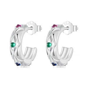 (image for) PANDORA Style Vintage diamond pattern earrings - BSE1032