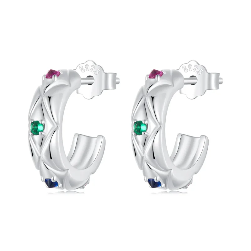 (image for) PANDORA Style Vintage diamond pattern earrings - BSE1032 - Product Image