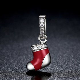 Pandora Compatible Silver Christmas Socks Dangle - SCC074