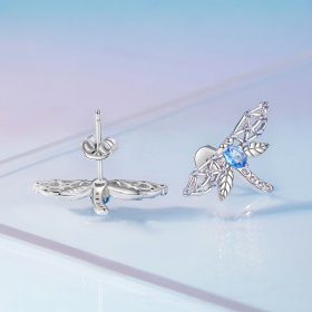 Pandora Style Dragonfly Stud Earrings - BSE874