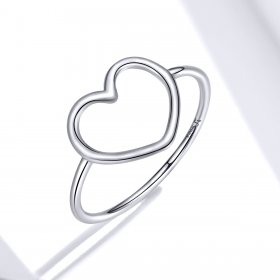 Pandora Style Silver Ring, Heart - SCR641