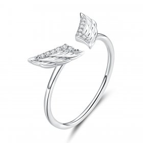 Pandora Style Silver Open Ring, Wing Open - BSR108