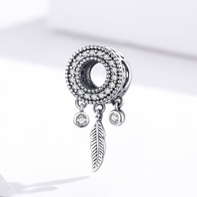 Pandora Style Silver Charm, Shiny Feather - SCC1550