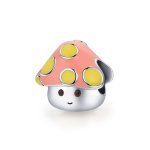 Pandora Style Silver Charm, Colorful Little Mushrooms, Multicolor Enamel - SCC1853