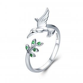 Silver Greetings From Hummingbirds Ring - PANDORA Style - SCR323