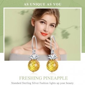 Silver Fresh Pineapple Hanging Earrings - PANDORA Style - SCE265