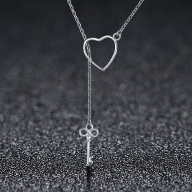 Silver Open Your Heart Necklace - PANDORA Style - SCN107
