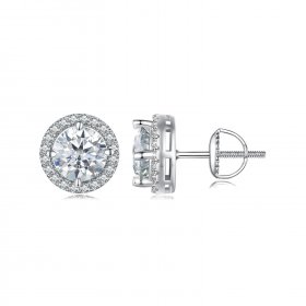 Pandora Style 1Ct Moissanite Studs Earrings (Two Certificates) - MSE039