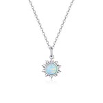 Silver Blue Sun Necklace - PANDORA Style - SCN399