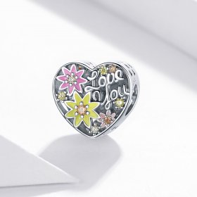 Pandora Style Silver Charm, To Blossom, Multicolor Enamel - SCC1794