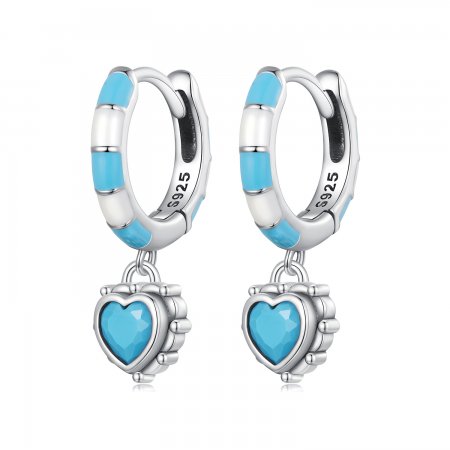 Pandora-inspired heart-shaped hoops earrings - SCE1594