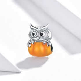 PANDORA Style Pumpkin Owl Charm - BSC342