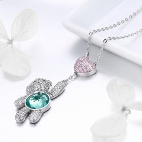 Silver Cute Bear Necklace - PANDORA Style - SCN271
