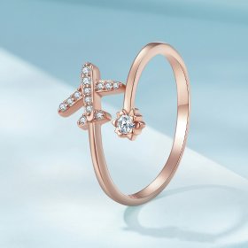 Pandora Style Rose Gold Distance Open Ring - SCR623-C