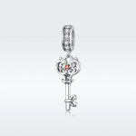 Pandora Style Silver Bangle Charm, Heartslock - BSC092