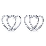 PANDORA Style Simple - Double Heart Stud Earrings - BSE501