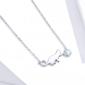 PANDORA Style Opal Cat Necklace - SCN395