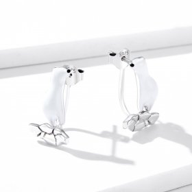PANDORA Style Polar Bear On Cracked Ice Stud Earrings - BSE347