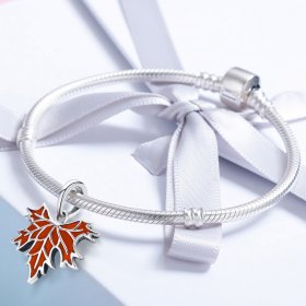 PANDORA Style Late Autumn Maple Leaves Necklace Pendant - SCC585