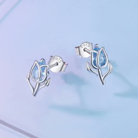 Pandora-style Tulip Stud Earrings - BSE873