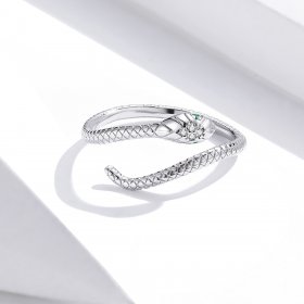 Pandora Style Silver Open Ring, Snake - SCR666