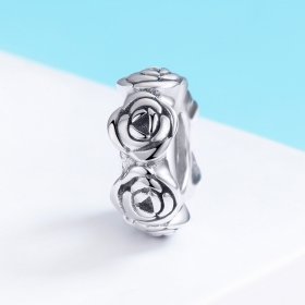 Pandora Style Silver Spacer Charm, Rose Wreath - SCC596