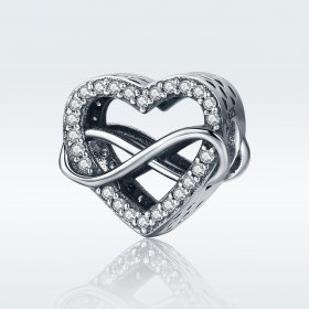 Pandora Style Silver Charm, Heart Shape - SCC432