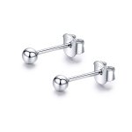 Silver Small Ball Stud Earrings - PANDORA Style - SCE581