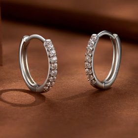 Pandora-style fine Moissanite hoops earrings - MSE022