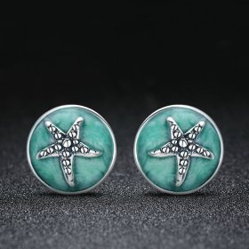 Silver Fantasy Starfish Stud Earrings - PANDORA Style - SCE205