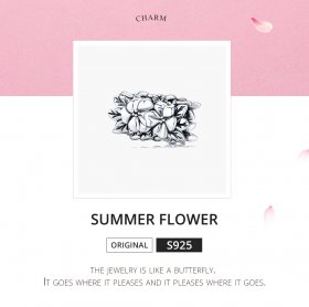 Pandora Style Silver Charm, Summer Flower - SCC1488