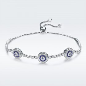 Blue Pandora Style Silver Bracelet Guardian - SCB002