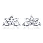Pandora Style Silver Stud Earrings, Fresh Lotus - BSE024