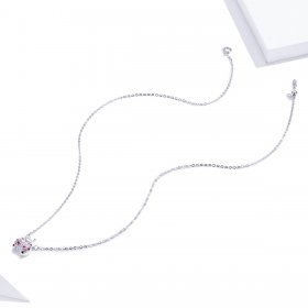 Silver Dazzling Ladybug Necklace - PANDORA Style - SCN400