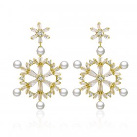 PANDORA Style Snowflakes Drop Earrings - BSE073