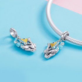 Pandora Style Silver Dangle Charm, Underwater World, Multicolor Enamel - SCC959