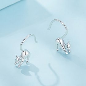 Pandora Style Kitten Earrings Stud Earrings - SCE1618