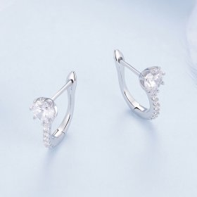 Pandora Style Simple Zircon Hoop Earrings - BSE856