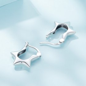 Pandora Style Star Hoop Earrings - SCE1615