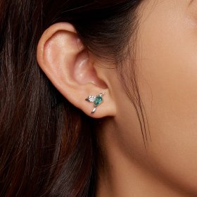 Pandora Style Hummingbird Stud Earrings - BSE849
