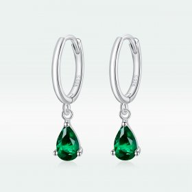 Pandora Style Silver Dangle Earrings, Drop - SCE1018-GN