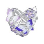 Pandora Style Heart Shaped Butterfly Charm - SCC2464