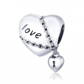 Pandora Style Silver Charm, Love Lock - SCC1553