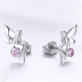 Silver Flower Fairy Stud Earrings - PANDORA Style - SCE395