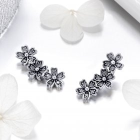 Silver Contracted Daisy Stud Earrings - PANDORA Style - SCE419