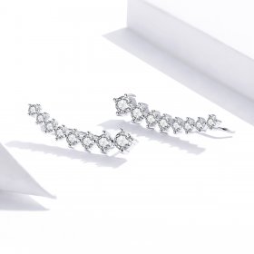 Pandora Style Silver Stud Earrings, Shiny Light - SCE920