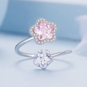 Pandora Style Little Flower Open Ring - BSR439